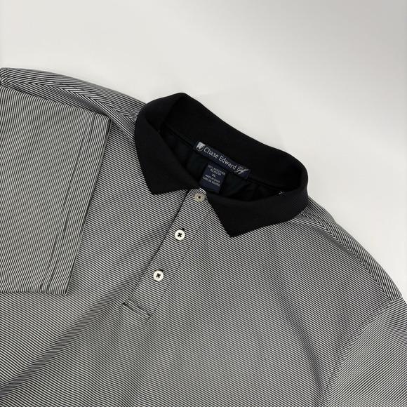Chase Edward Other - Chase Edward Golf Polo Shirt Men's Extra Large‎ Short Sleeve Grey Striped